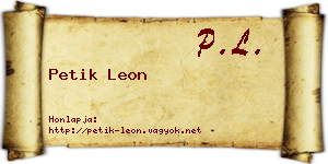 Petik Leon névjegykártya